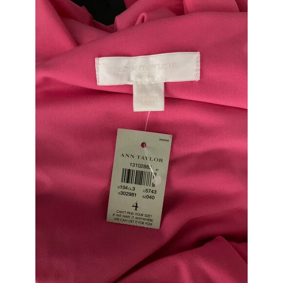 ANN TAYLOR Dress One Shoulder Cocktail Event HOCO sz 4 NWT NEW Pink Elegant - Picture 8 of 12